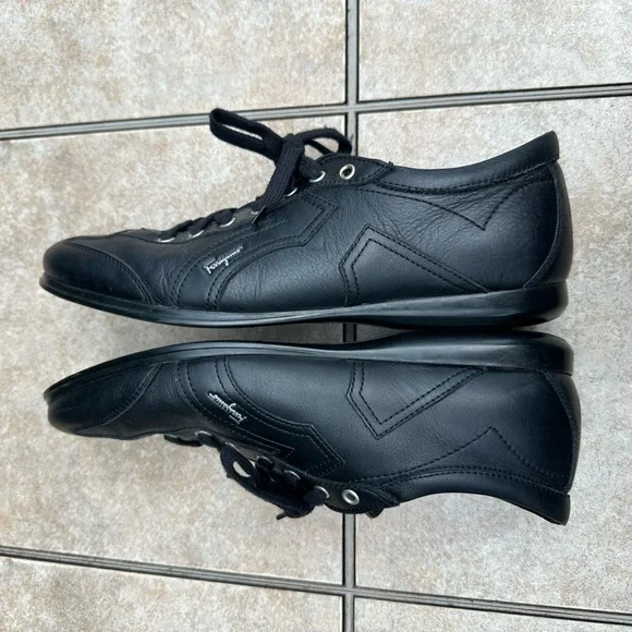 Salvatore Ferragamo Men's Low Cut Leather Sneaker Shoes